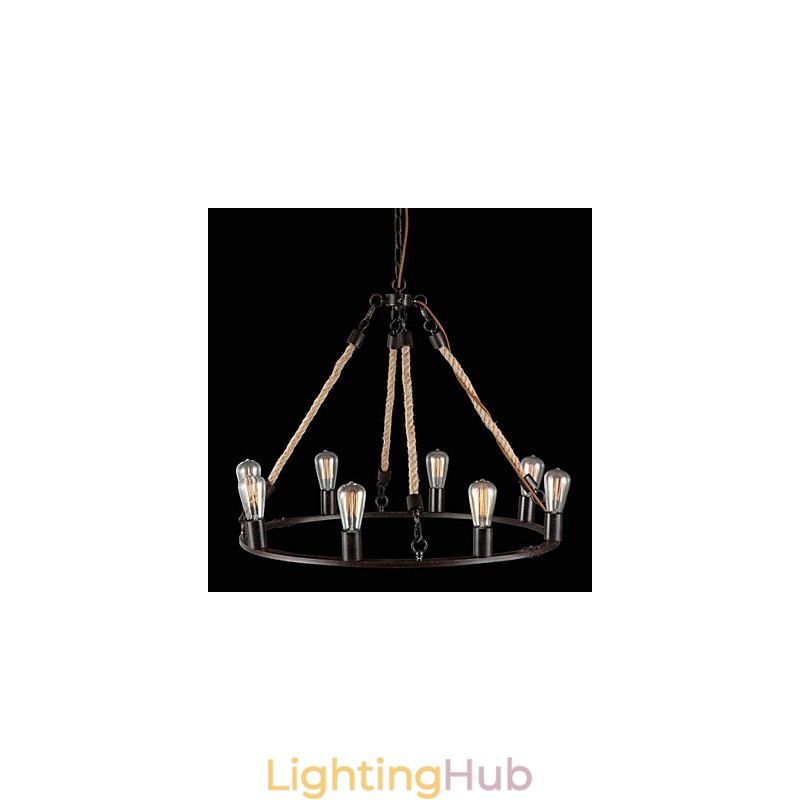 Vintage Mini Style Painting Metal Chandelier