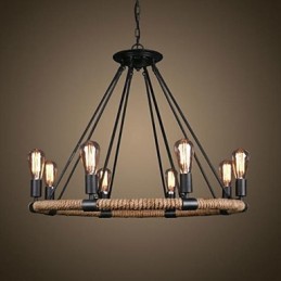Traditional Classic Rustic Lodge Vintage Retro Country Painting Metal Pendant Light