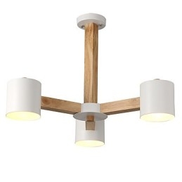 3 Lights Chandelier Modern Contemporary Traditional Classic Vintage Country Wood Feature for Wood