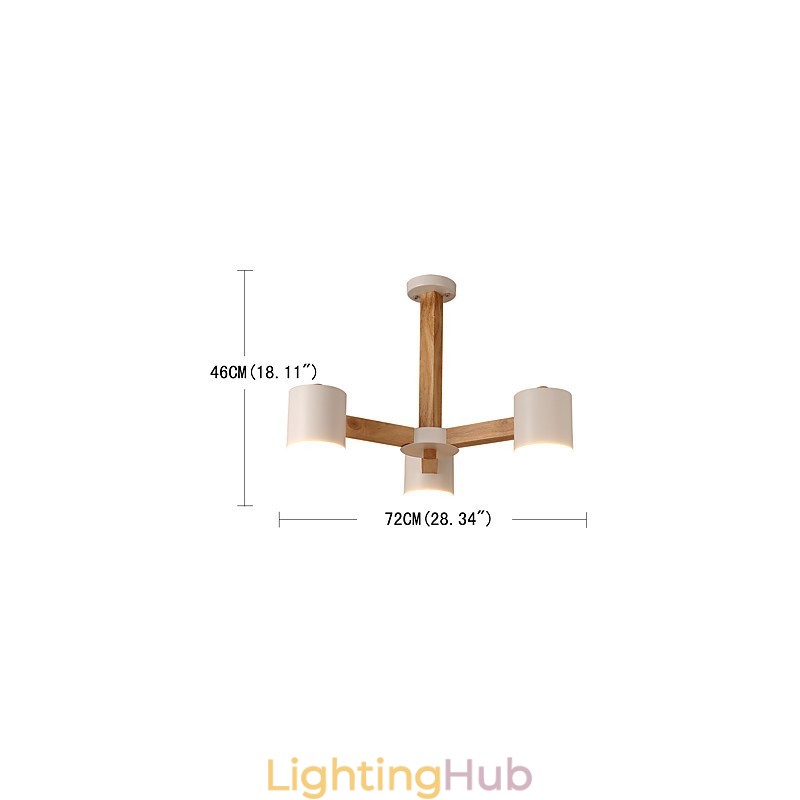 3 Lights Chandelier Modern Contemporary Traditional Classic Vintage Country Wood Feature for Wood