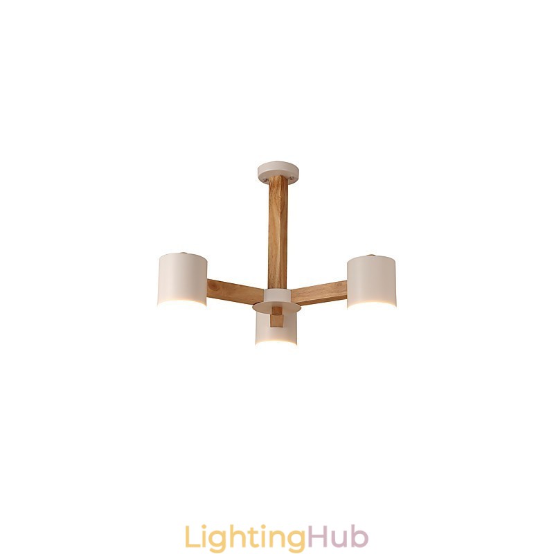3 Lights Chandelier Modern Contemporary Traditional Classic Vintage Country Wood Feature for Wood