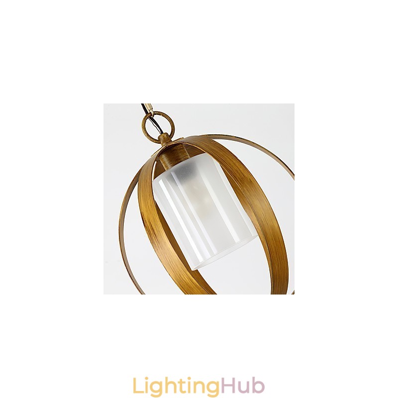 Loft Metal Amercian Industrial Style Painting Color with Glass European Chandelier Lamp the Indoor Decorate Pendant Lamp