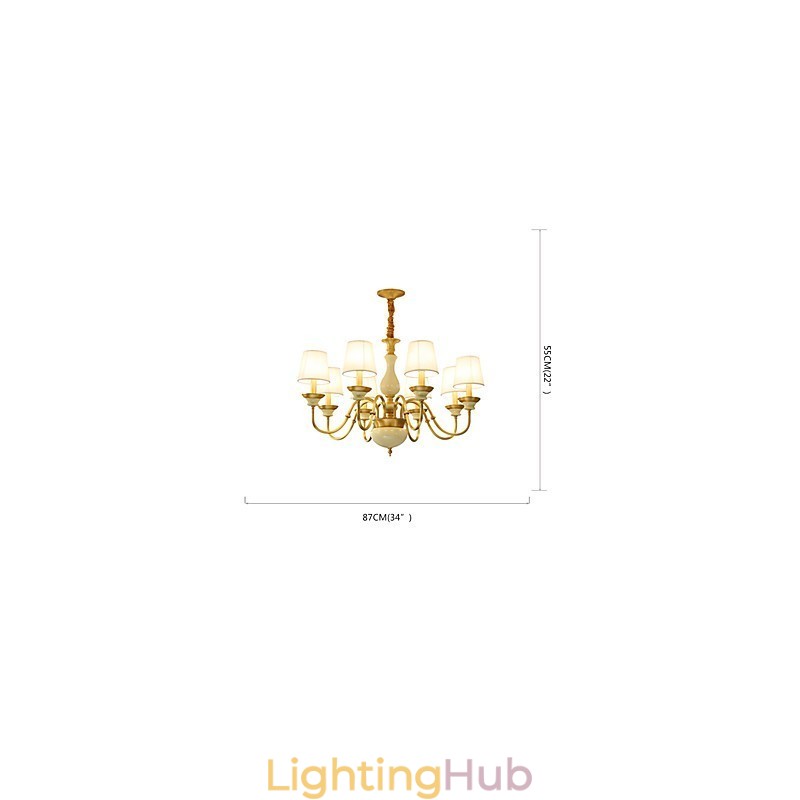 All Copper Chandelier Jade Decorative Chandelier