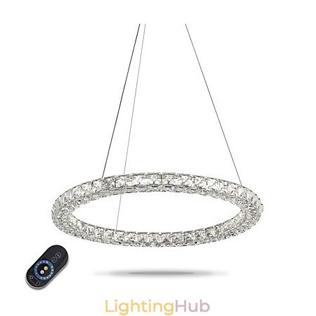 Modern Ring Crystal Pendant Light Crystal Chandelier Ceiling Light Indoor Lamps Fixtures Dimmable with Remote Control Modern Ring Crystal Pendant Light Crystal Chandelier Ceiling Light Indoor Lamps Fixtures Dimmable with Remote Control