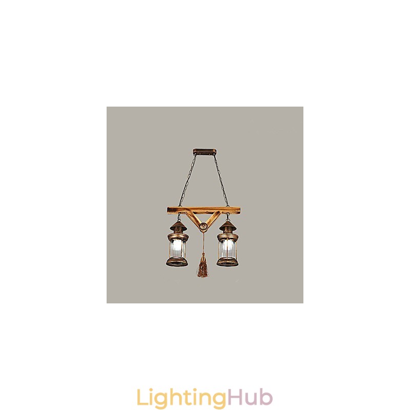 Rustic Lodge Globe Vintage Retro Country Painting Feature for Mini Style Designers Metal Chandelier