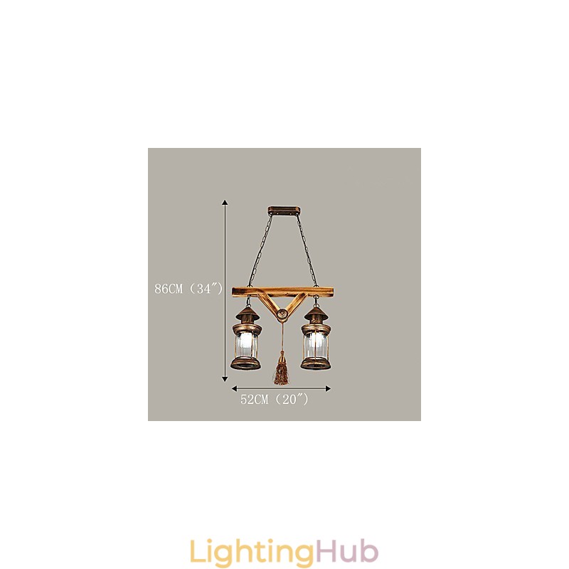 Rustic Lodge Globe Vintage Retro Country Painting Feature for Mini Style Designers Metal Chandelier