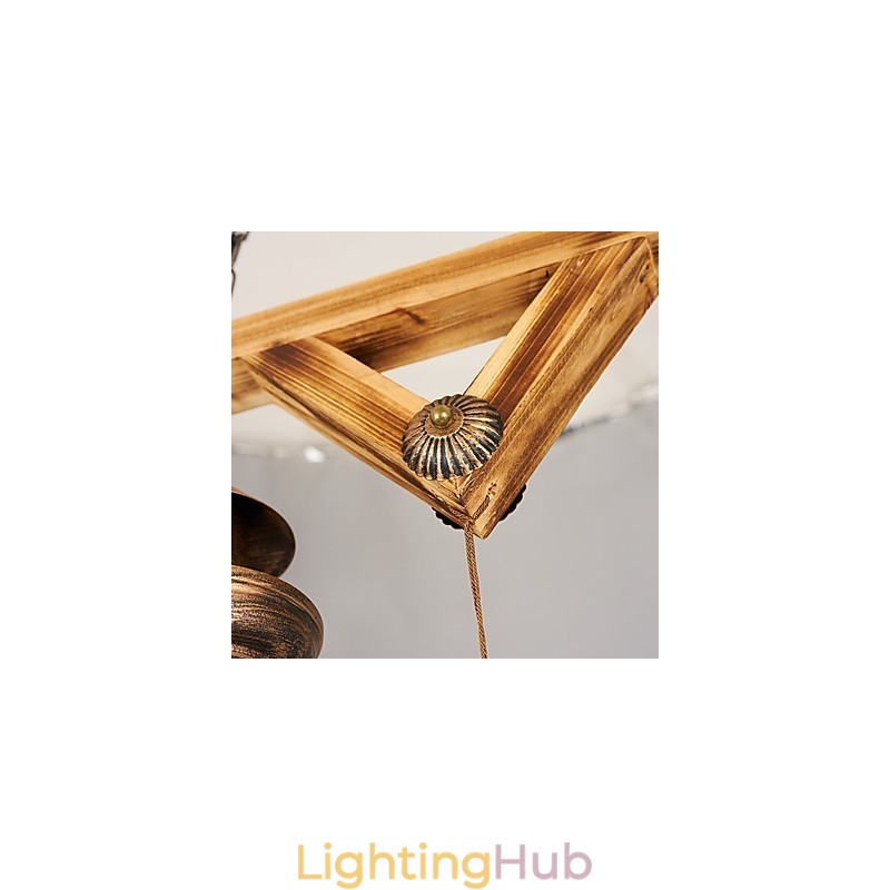 Rustic Lodge Globe Vintage Retro Country Painting Feature for Mini Style Designers Metal Chandelier