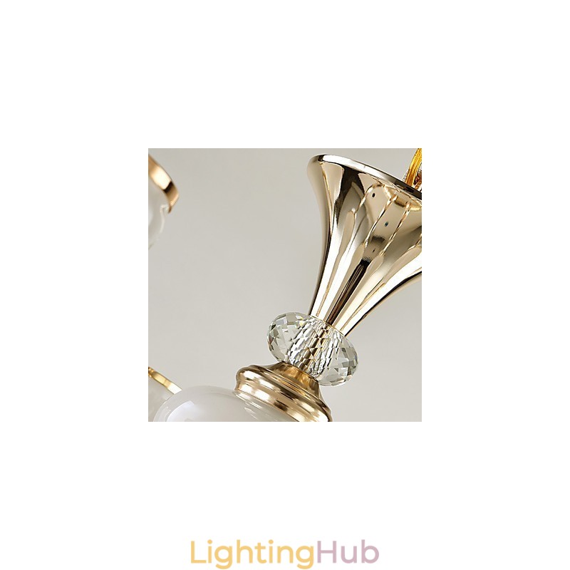 Modern Contemporary Electroplated Feature for Crystal Metal Chandelier