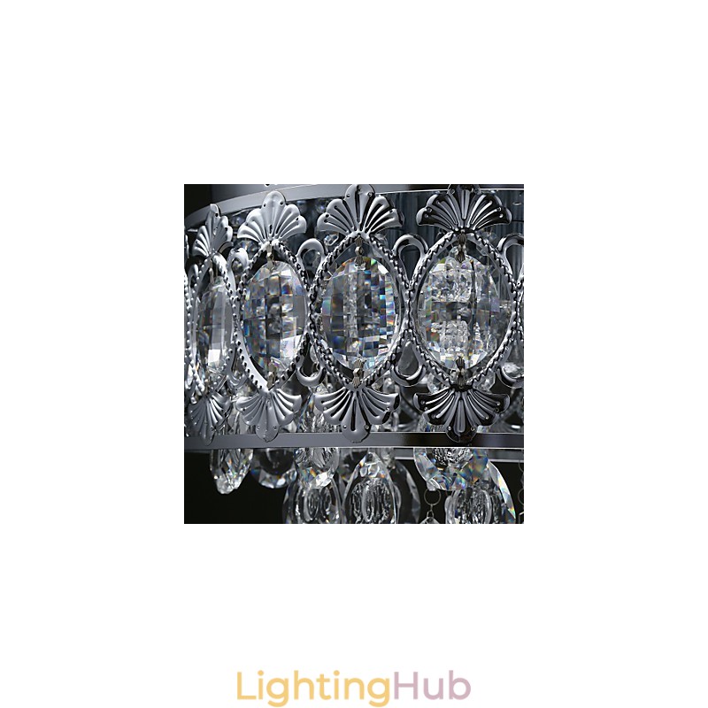 Elegant Modern Transparent Crystal Chandelier with 4 Lights