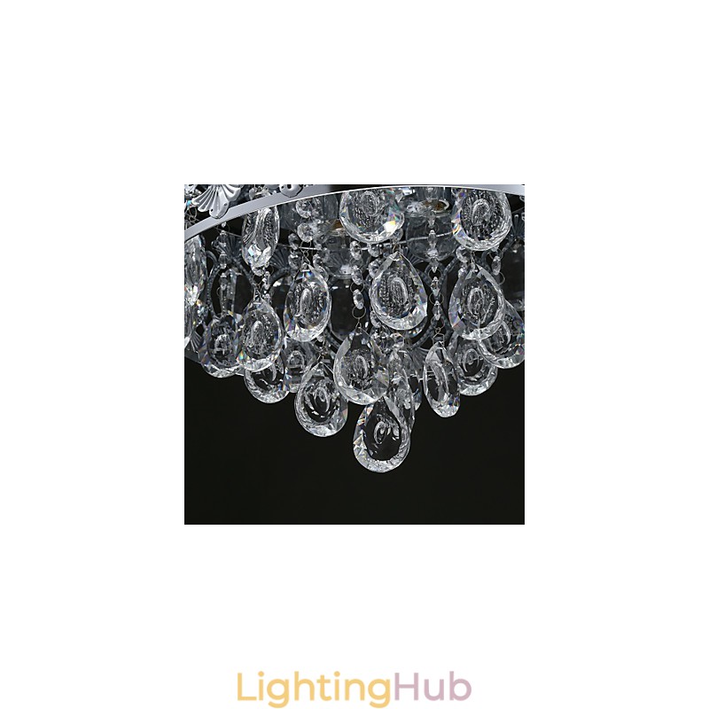 Elegant Modern Transparent Crystal Chandelier with 4 Lights