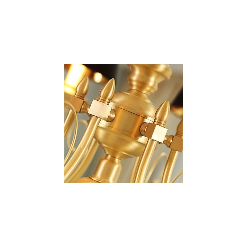 Chandelier Traditional Classic Country Brass Feature for Mini Style Metal 3 Bulbs