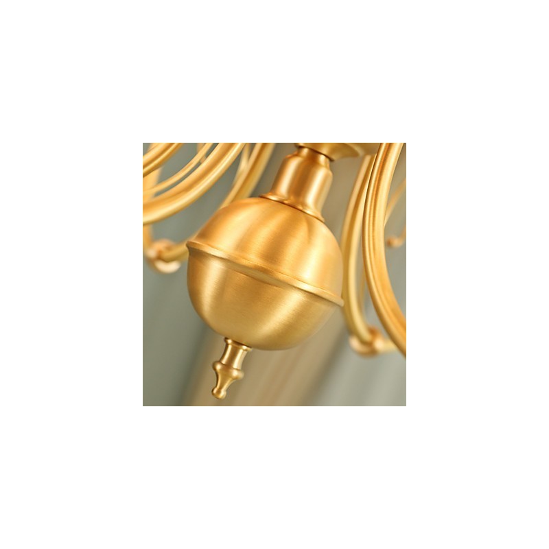 Chandelier Traditional Classic Country Brass Feature for Mini Style Metal 3 Bulbs