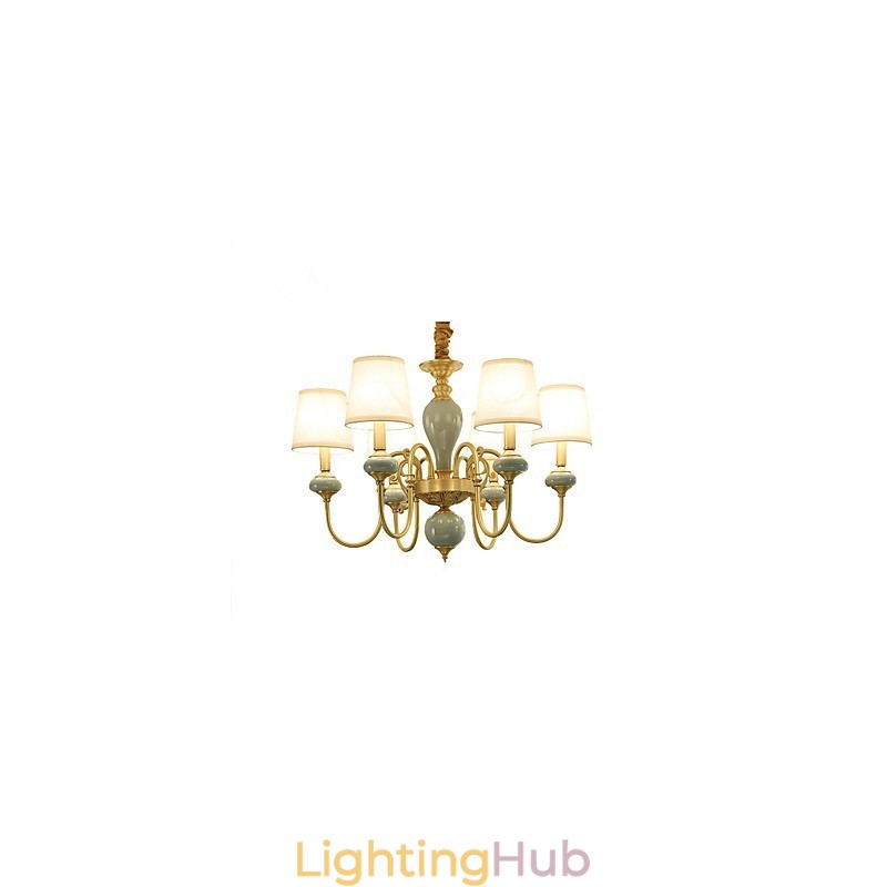 Chandelier Traditional Classic Country Brass Feature for Mini Style Metal 6 Bulbs