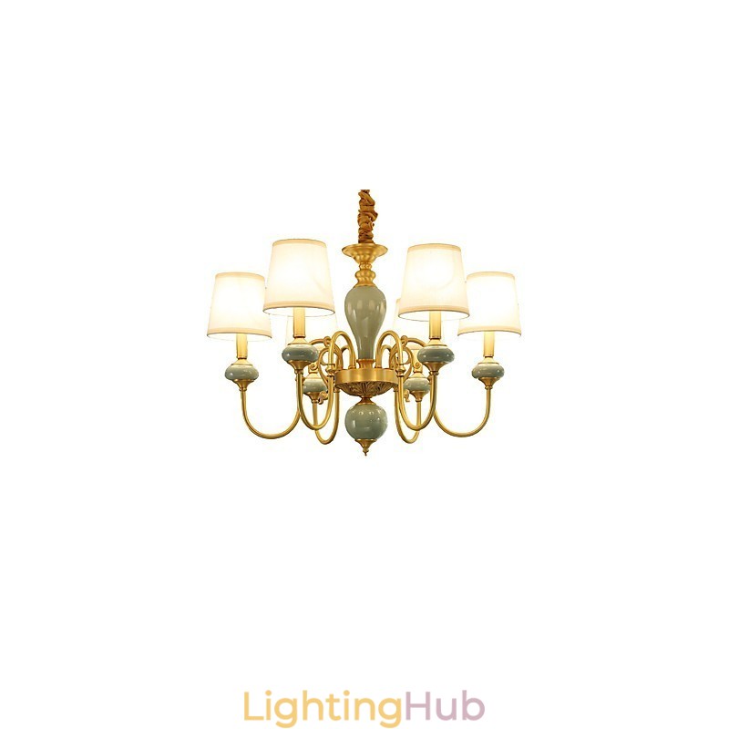 Chandelier Traditional Classic Country Brass Feature for Mini Style Metal 6 Bulbs