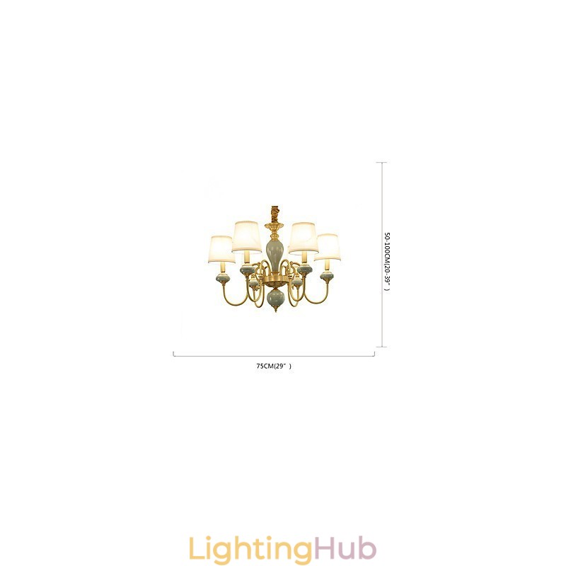 Chandelier Traditional Classic Country Brass Feature for Mini Style Metal 6 Bulbs