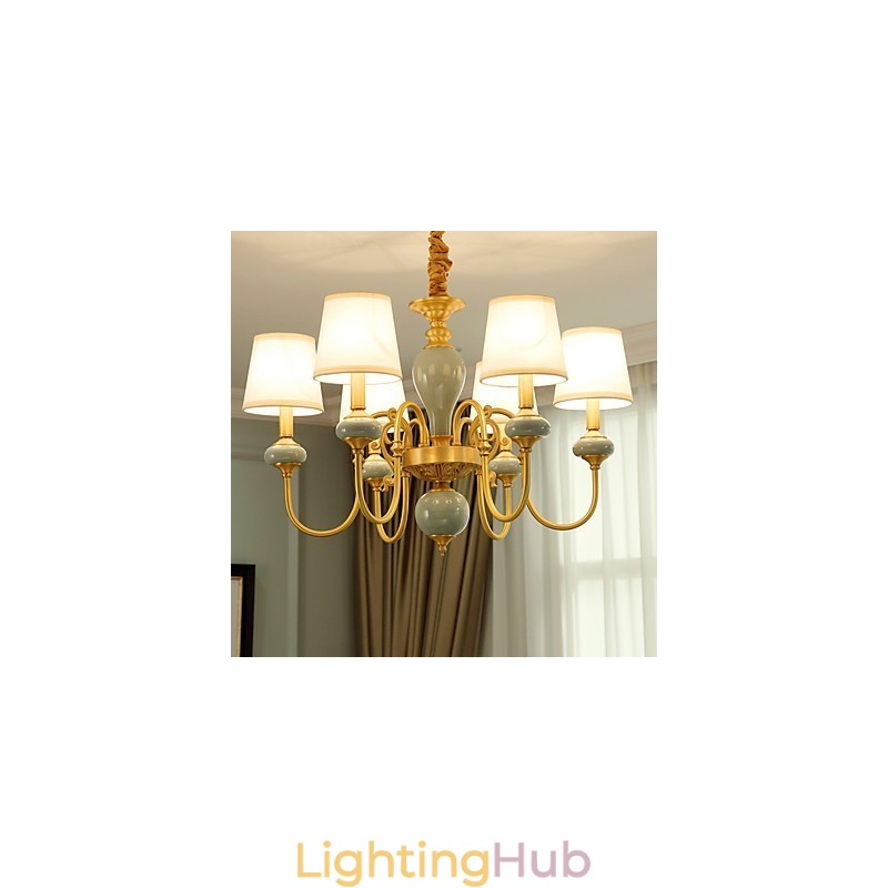 Chandelier Traditional Classic Country Brass Feature for Mini Style Metal 6 Bulbs