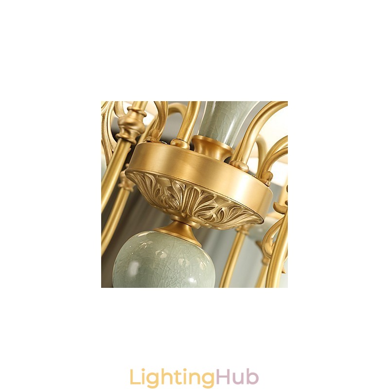 Chandelier Traditional Classic Country Brass Feature for Mini Style Metal 6 Bulbs