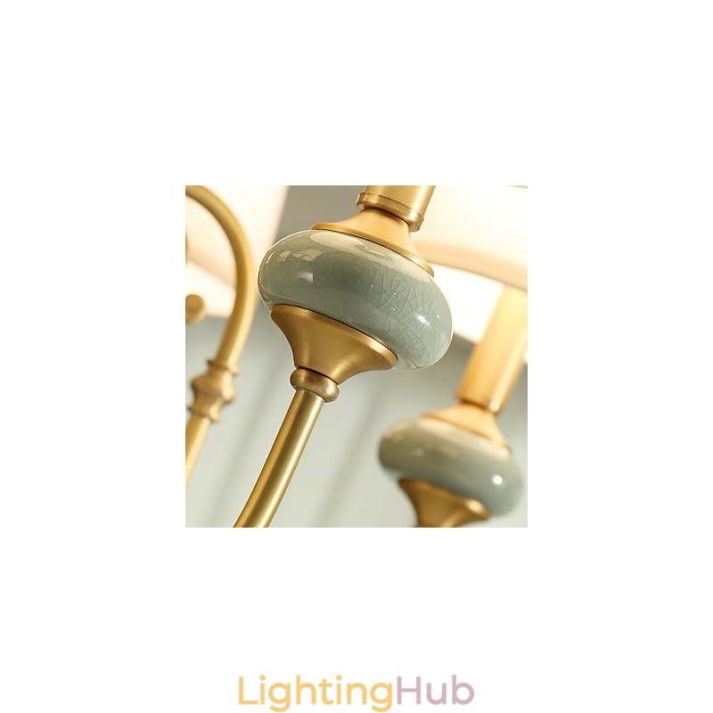 Chandelier Traditional Classic Country Brass Feature for Mini Style Metal 6 Bulbs