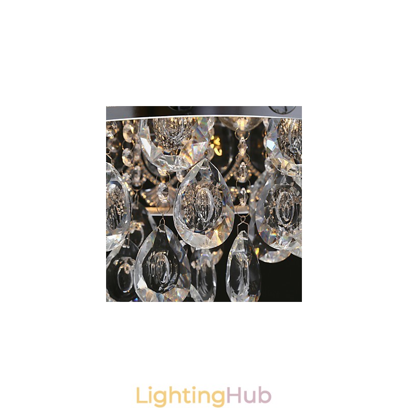 Elegant Modern Transparent Crystal Chandelier with 4 Lights