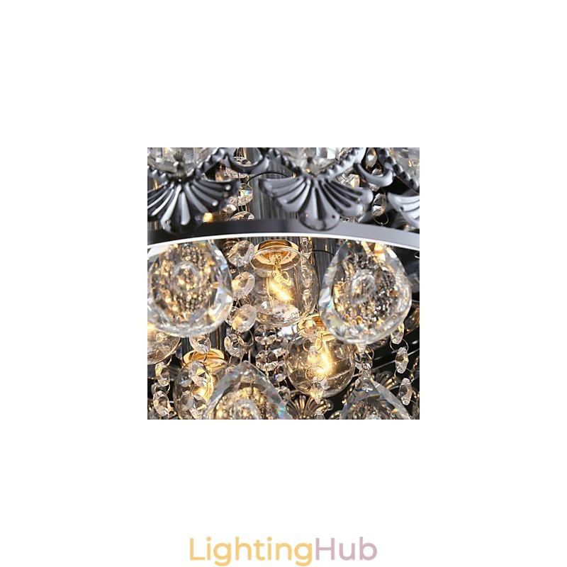 Elegant Modern Transparent Crystal Chandelier with 4 Lights