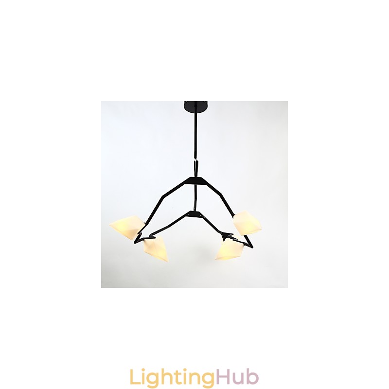 Five Light Post Modern Metal with Glass Peach Chandelier Lamp the Canteen Decorate Pendant Lamp