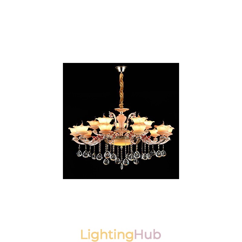Pendant Light Zinc Alloy Feature for Crystal Mini Style Metal Indoors Shops 15 Bulbs