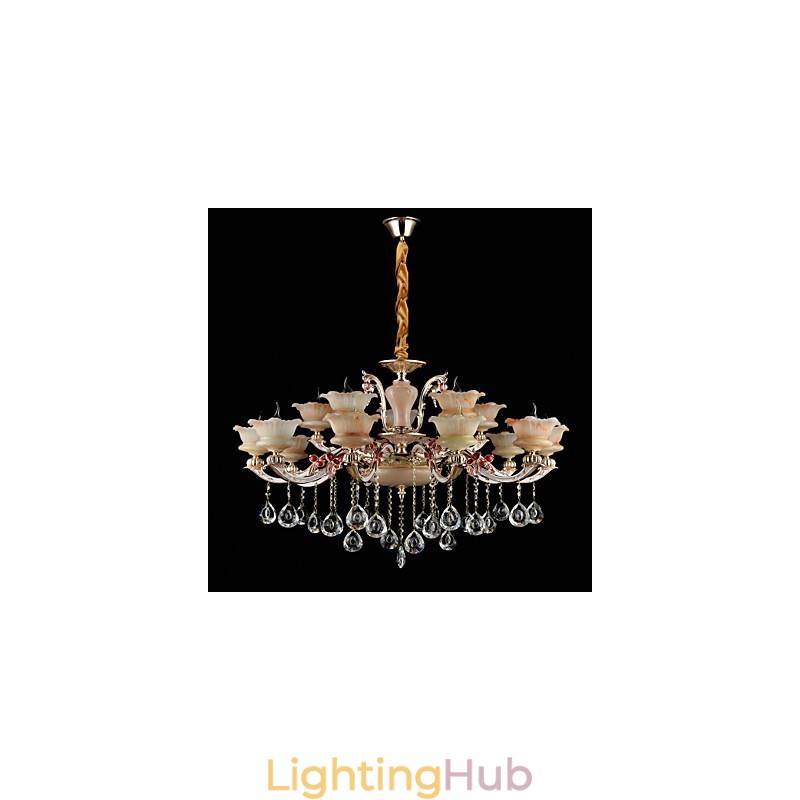 Pendant Light Zinc Alloy Feature for Crystal Mini Style Metal Indoors Shops 15 Bulbs