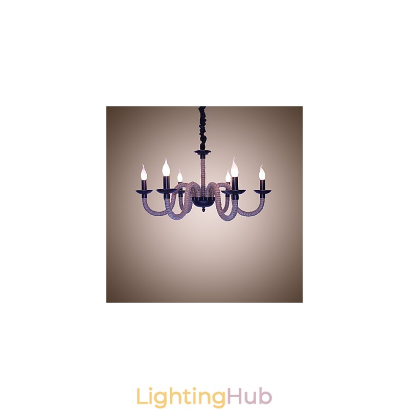 Loft Industrial Wind Vintage Iron Lamps Shops Chandelier Rope Chandelier Lights
