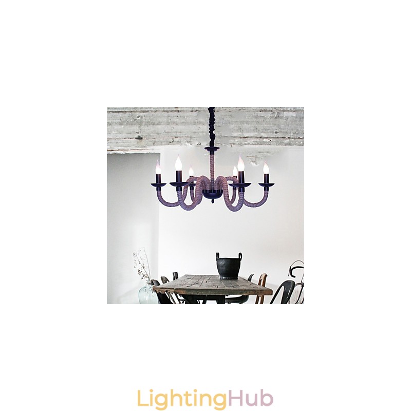 Loft Industrial Wind Vintage Iron Lamps Shops Chandelier Rope Chandelier Lights