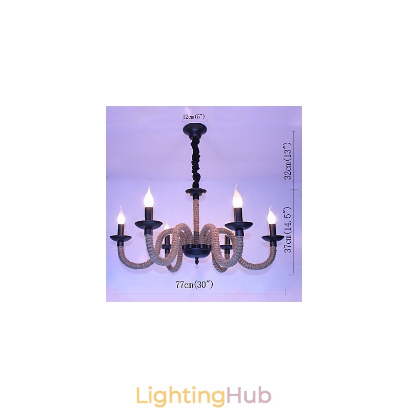 Loft Industrial Wind Vintage Iron Lamps Shops Chandelier Rope Chandelier Lights