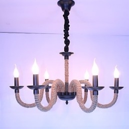 Loft Industrial Wind Vintage Iron Lamps Shops Chandelier Rope Chandelier Lights