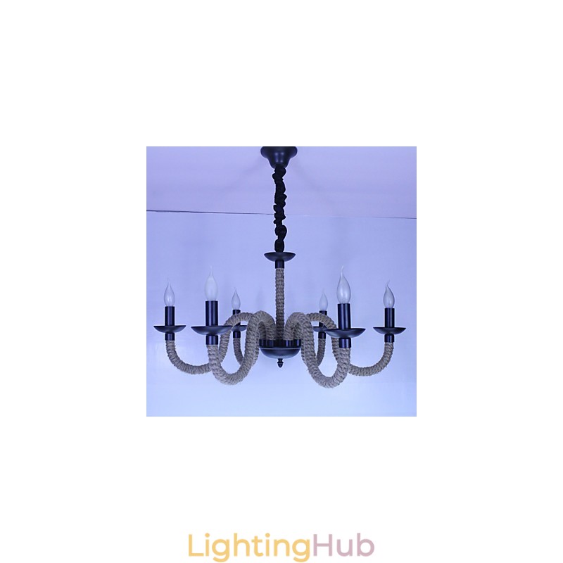 Loft Industrial Wind Vintage Iron Lamps Shops Chandelier Rope Chandelier Lights
