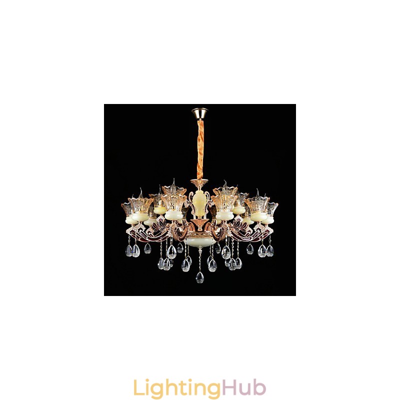 Pendant Light Zinc Alloy Feature for Crystal Mini Style Metal Indoors Shops 15 Bulbs