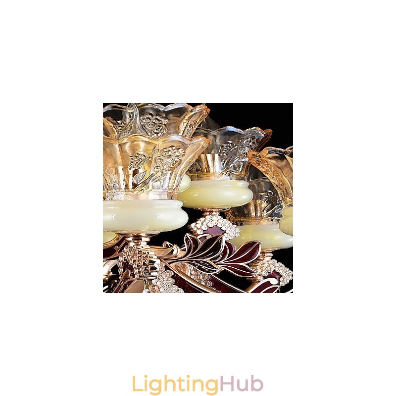 Pendant Light Zinc Alloy Feature for Crystal Mini Style Metal Indoors Shops 15 Bulbs