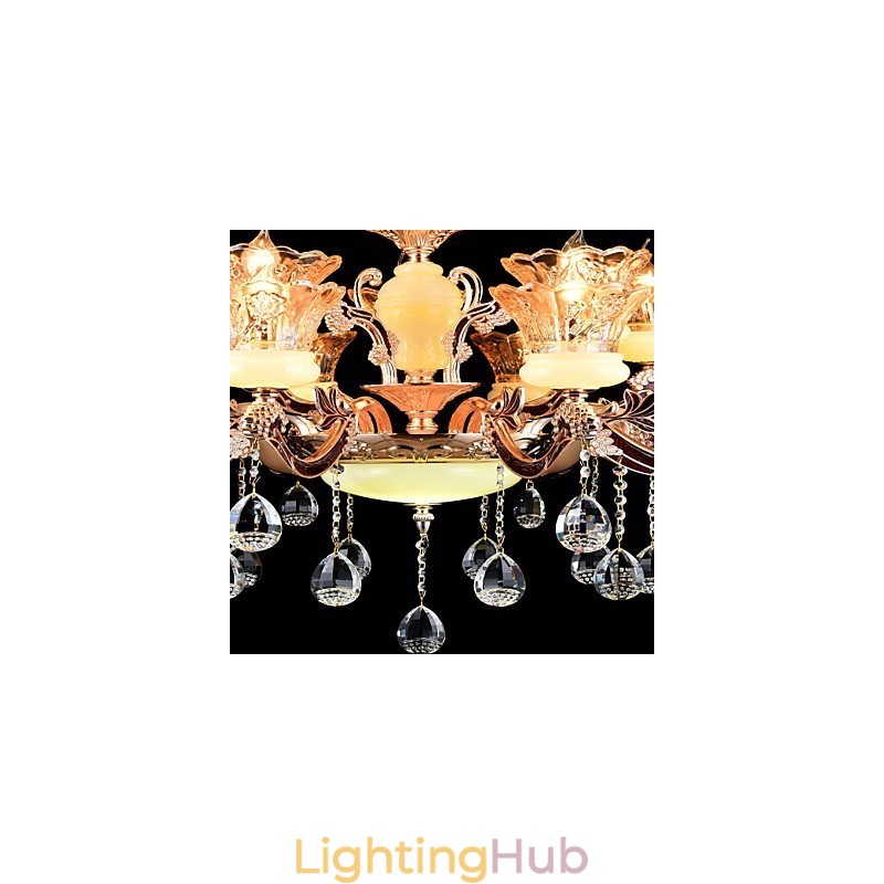 Pendant Light Zinc Alloy Feature for Crystal Mini Style Metal Indoors Shops 15 Bulbs