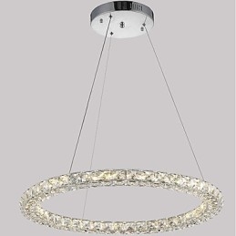 Modern Ring Crystal Pendant Light Modern Crystal Chandelier Ceiling Light Indoor Lamp Fixtures Dimmable with Remote Control