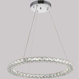 Modern Ring Crystal Pendant Light Modern Crystal Chandelier Ceiling Light Indoor Lamp Fixtures Dimmable with Remote Control