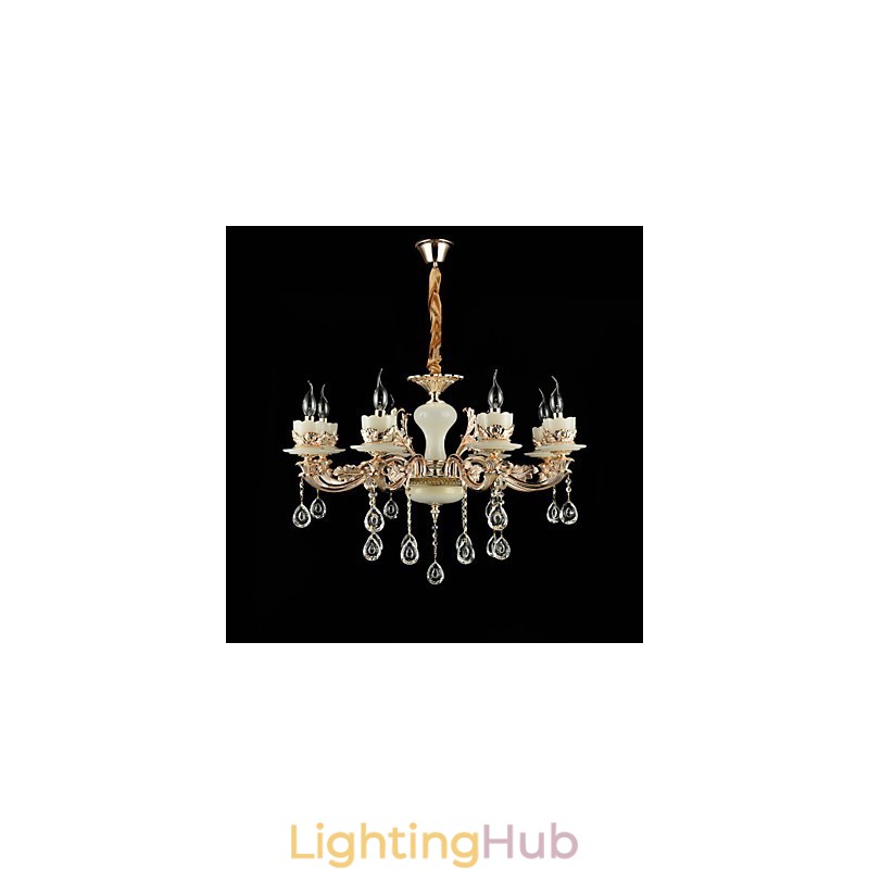 Traditional Classic Zinc Alloy Feature for Crystal Mini Style Metal 8 Bulbs Chandelier