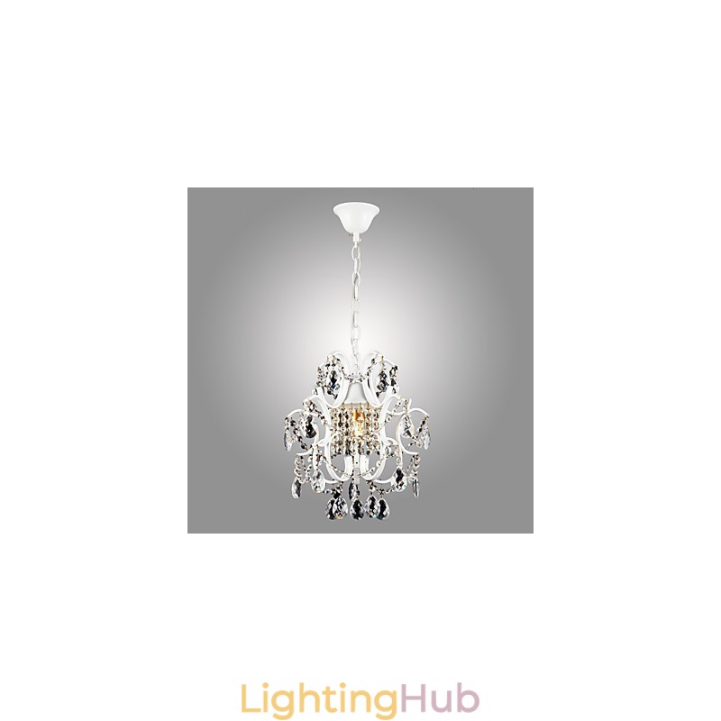 Iron Painting Chandelier with Clear Crystal Modern Lighting Lamp