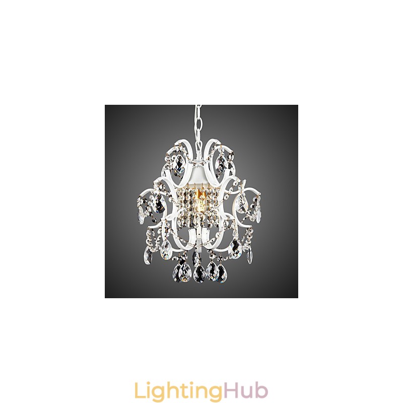 Iron Painting Chandelier with Clear Crystal Modern Lighting Lamp
