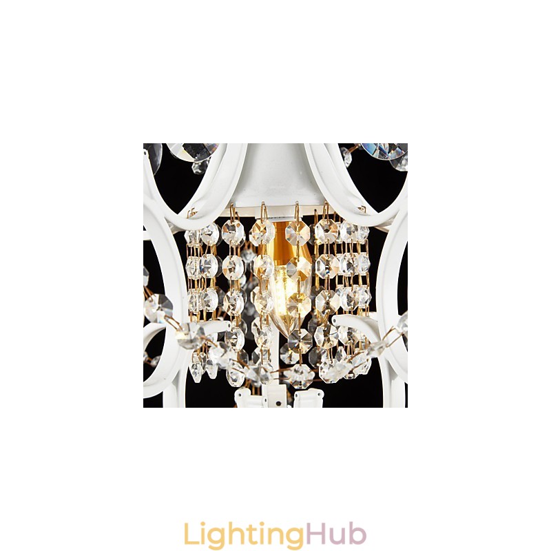 Iron Painting Chandelier with Clear Crystal Modern Lighting Lamp