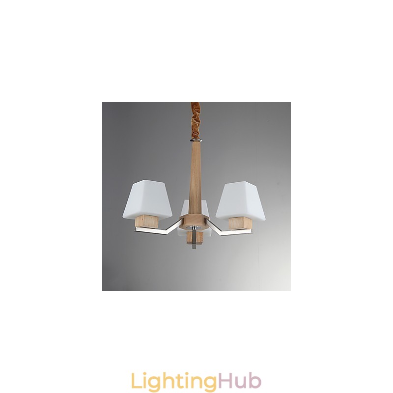 Modern Contemporary Electroplated Feature for Wood Bamboo Chandelier