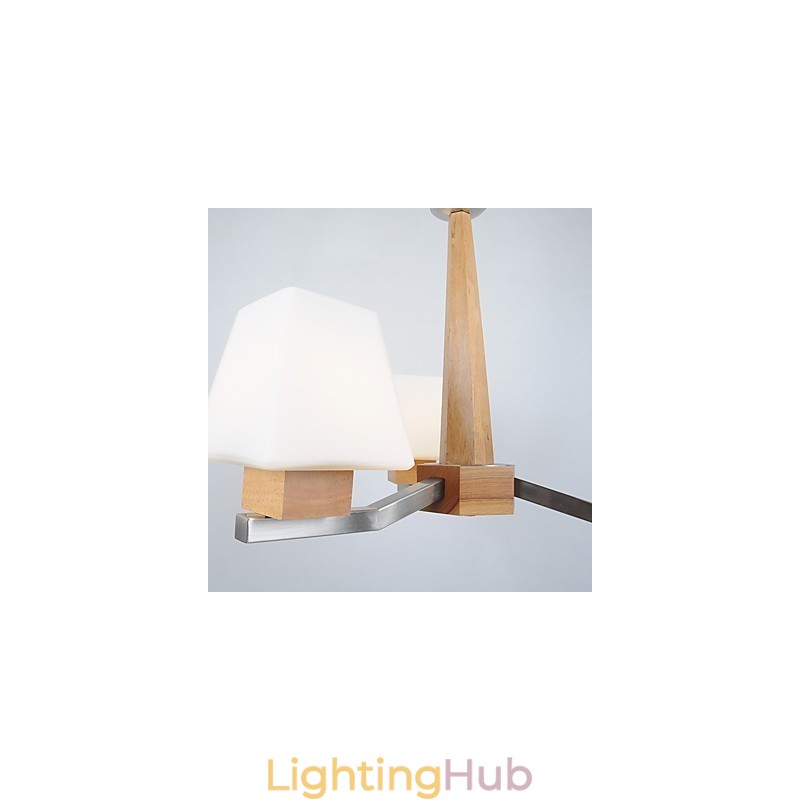 Modern Contemporary Electroplated Feature for Wood Bamboo Chandelier