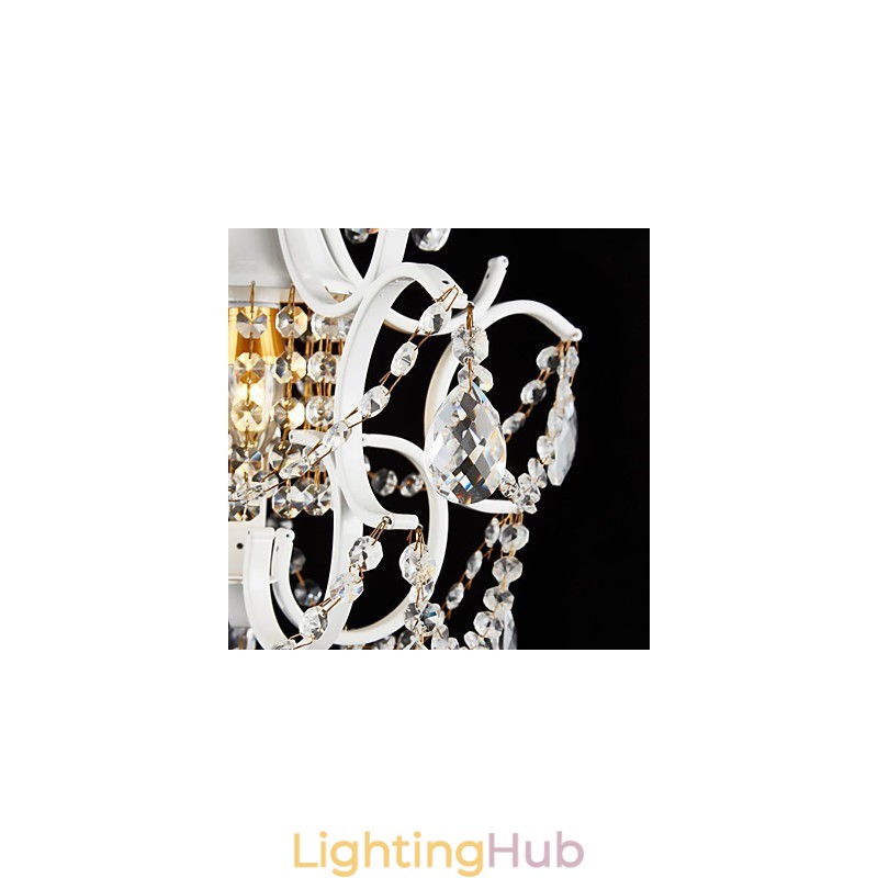 Iron Painting Chandelier with Clear Crystal Modern Lighting Lamp