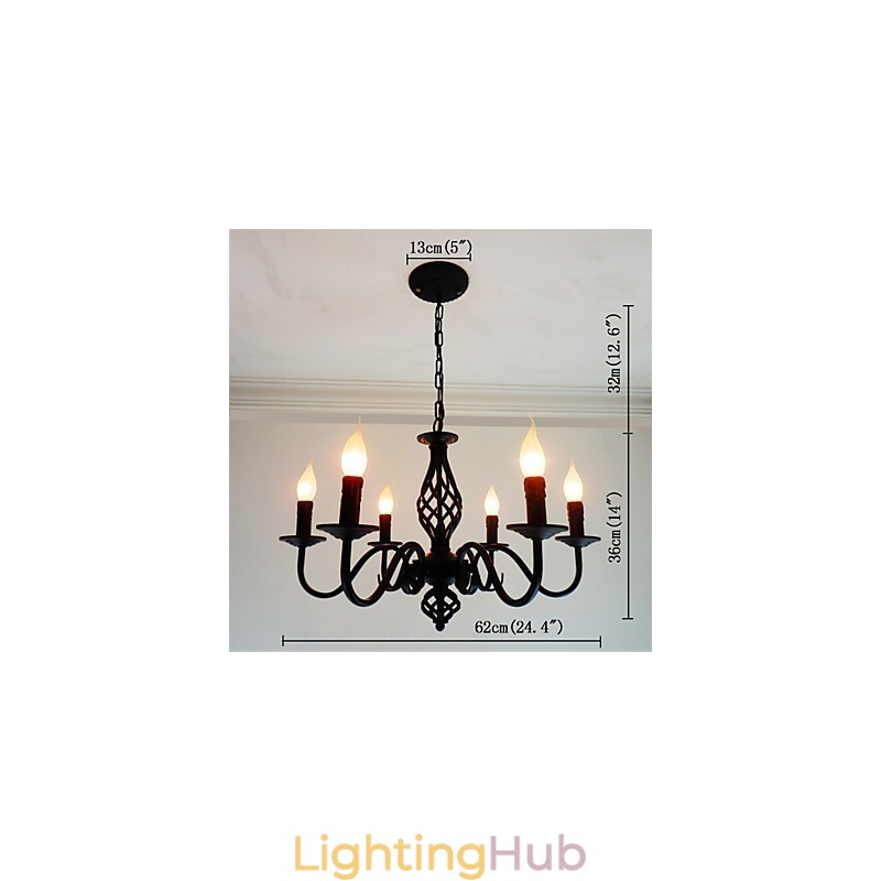 Artistic Chic & Modern Others Feature for Candle Style Metal Indoors 6 Bulbs Chandelier