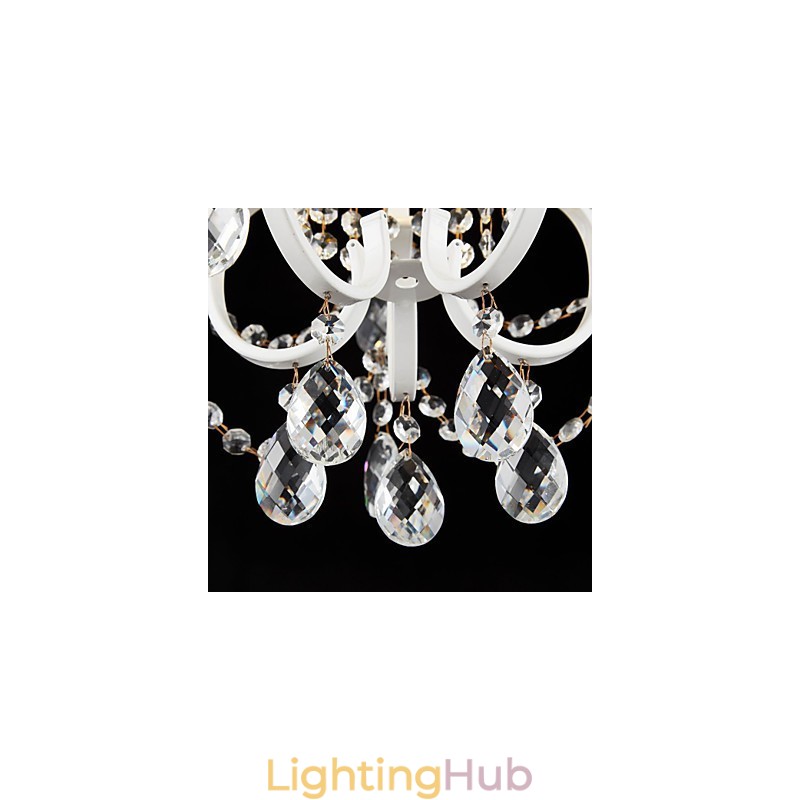 Iron Painting Chandelier with Clear Crystal Modern Lighting Lamp