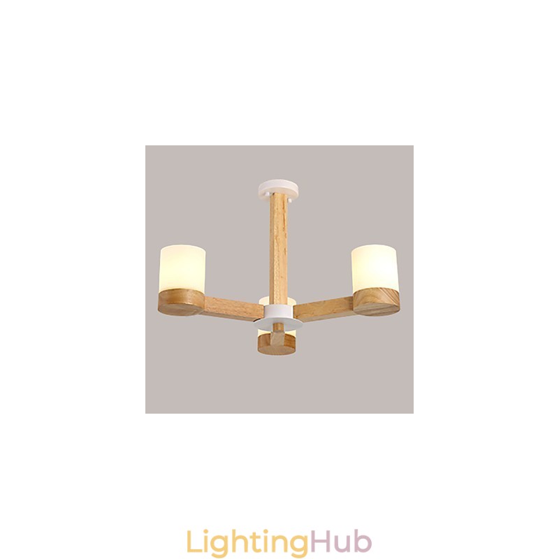 3 Lights Chandelier Modern Contemporary Traditional Classic Vintage Country Wood Feature for Wood