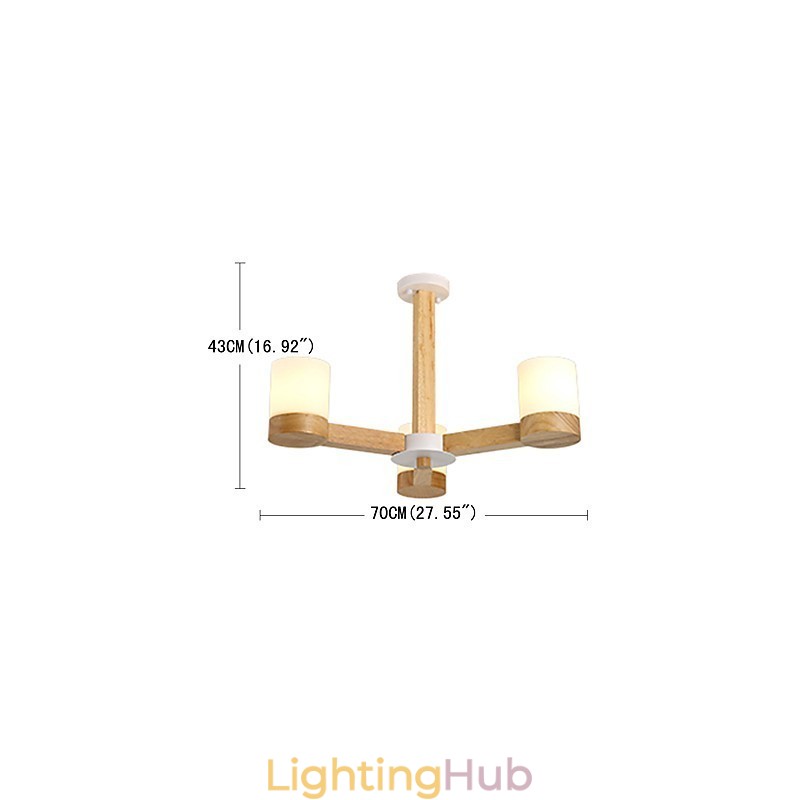 3 Lights Chandelier Modern Contemporary Traditional Classic Vintage Country Wood Feature for Wood
