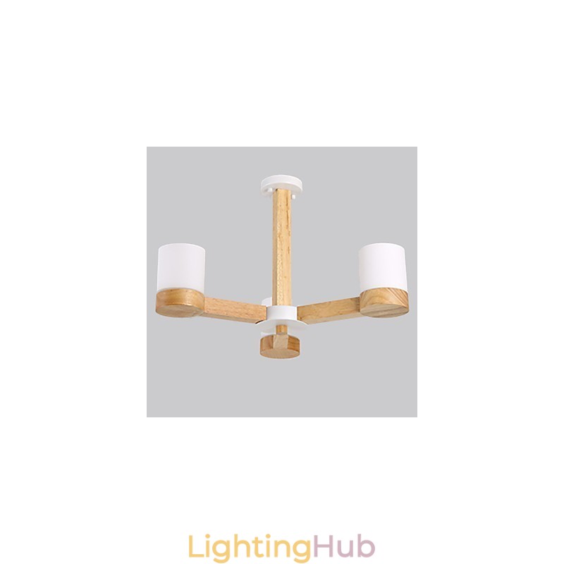 3 Lights Chandelier Modern Contemporary Traditional Classic Vintage Country Wood Feature for Wood