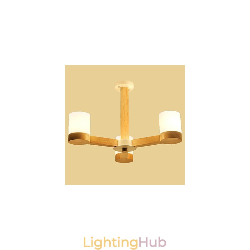 3 Lights Chandelier Modern Contemporary Traditional Classic Vintage Country Wood Feature for Wood